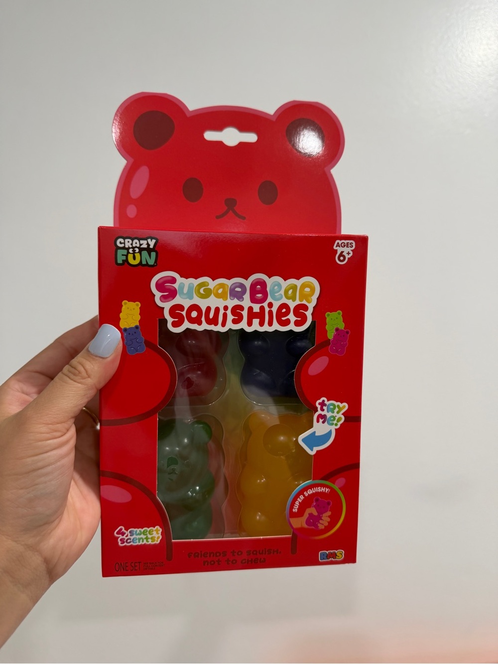 Squishy squishies SugarBear Squishies - Red Packaging with Multi-Color Bears